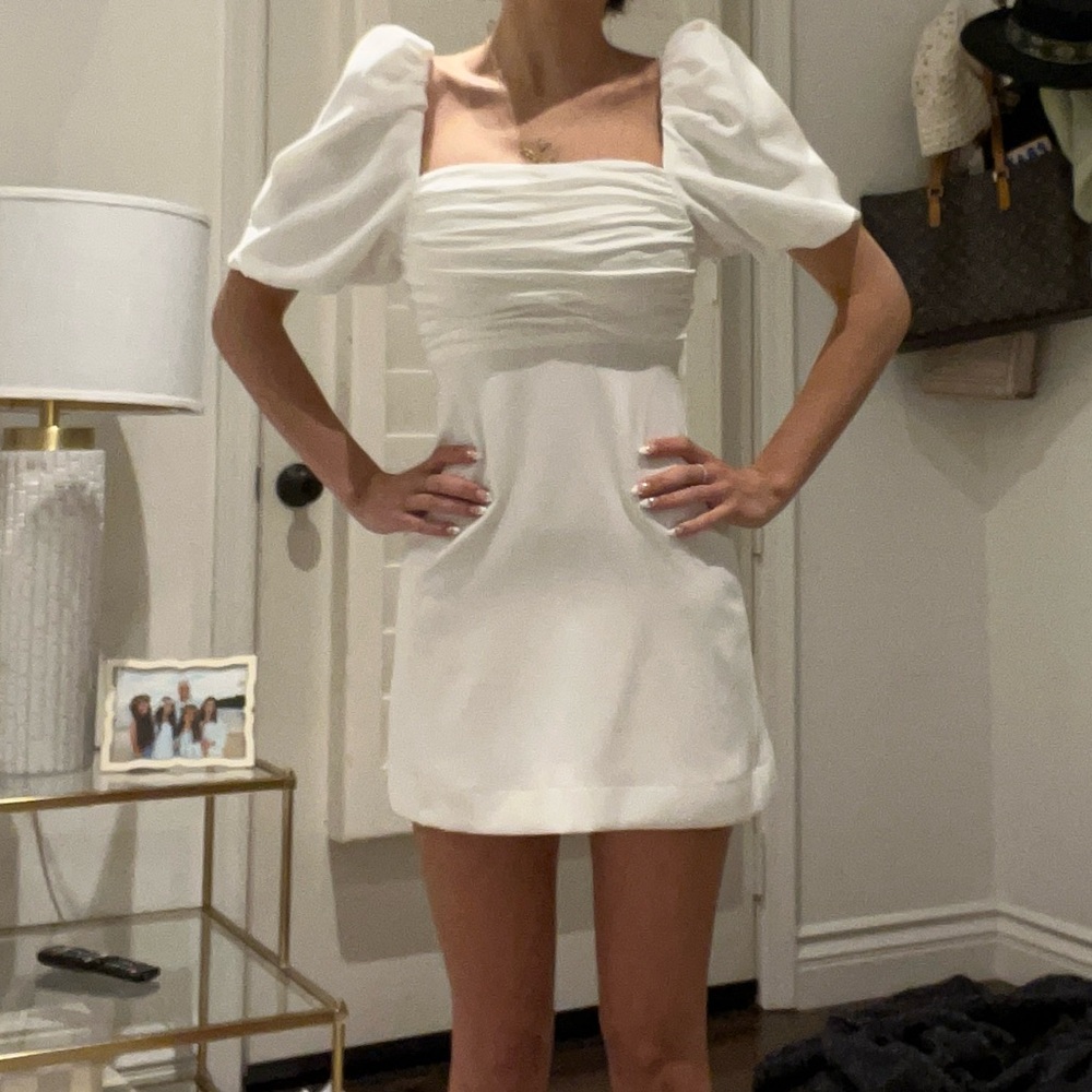 Cinq à Sept Women's Odele Dress - White Short Sleeve Mini Dress